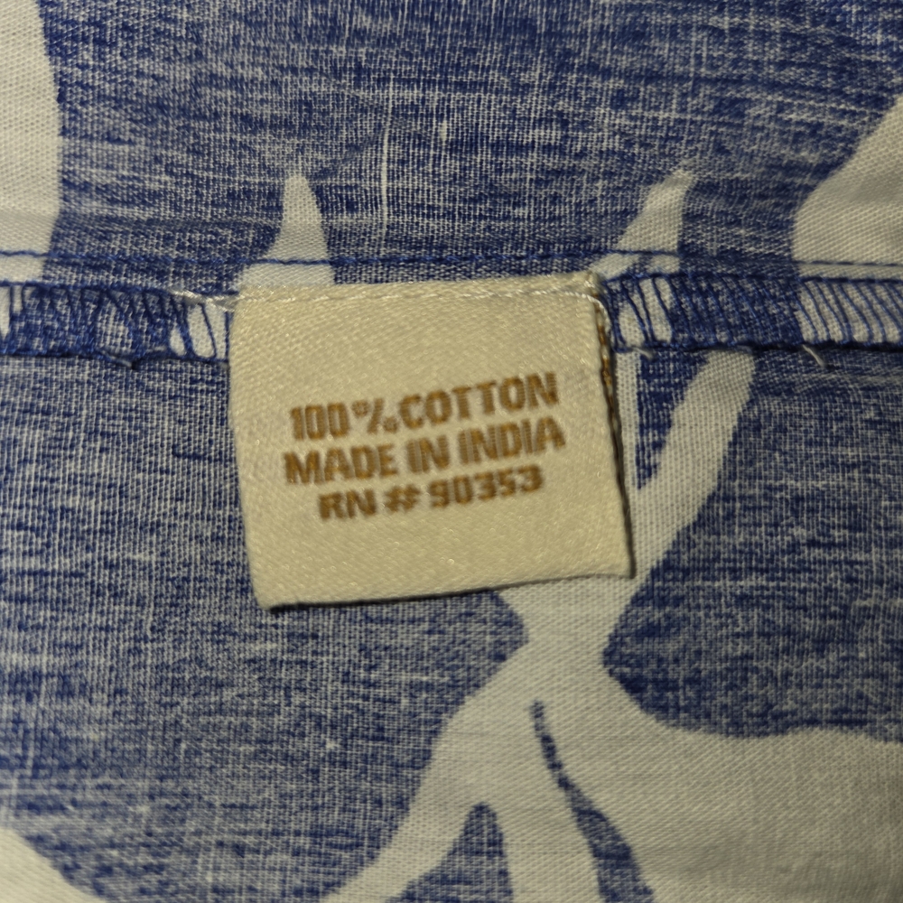NWT Chic Blue and White Leaf Pattern Hawaiian Style Maxi Dress. Size S. KKCP - Picture 13 of 14